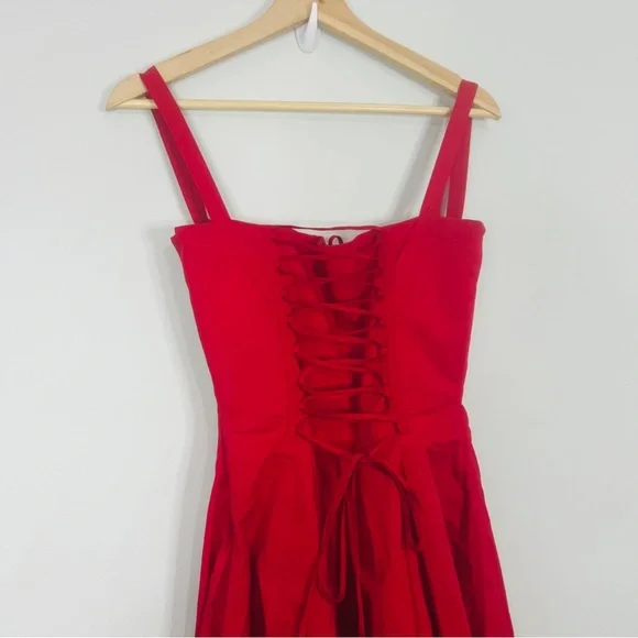 House of CB Carmen red Rose Bustier Vibrant Red Midi Dress size small plus cup - Picture 10 of 14